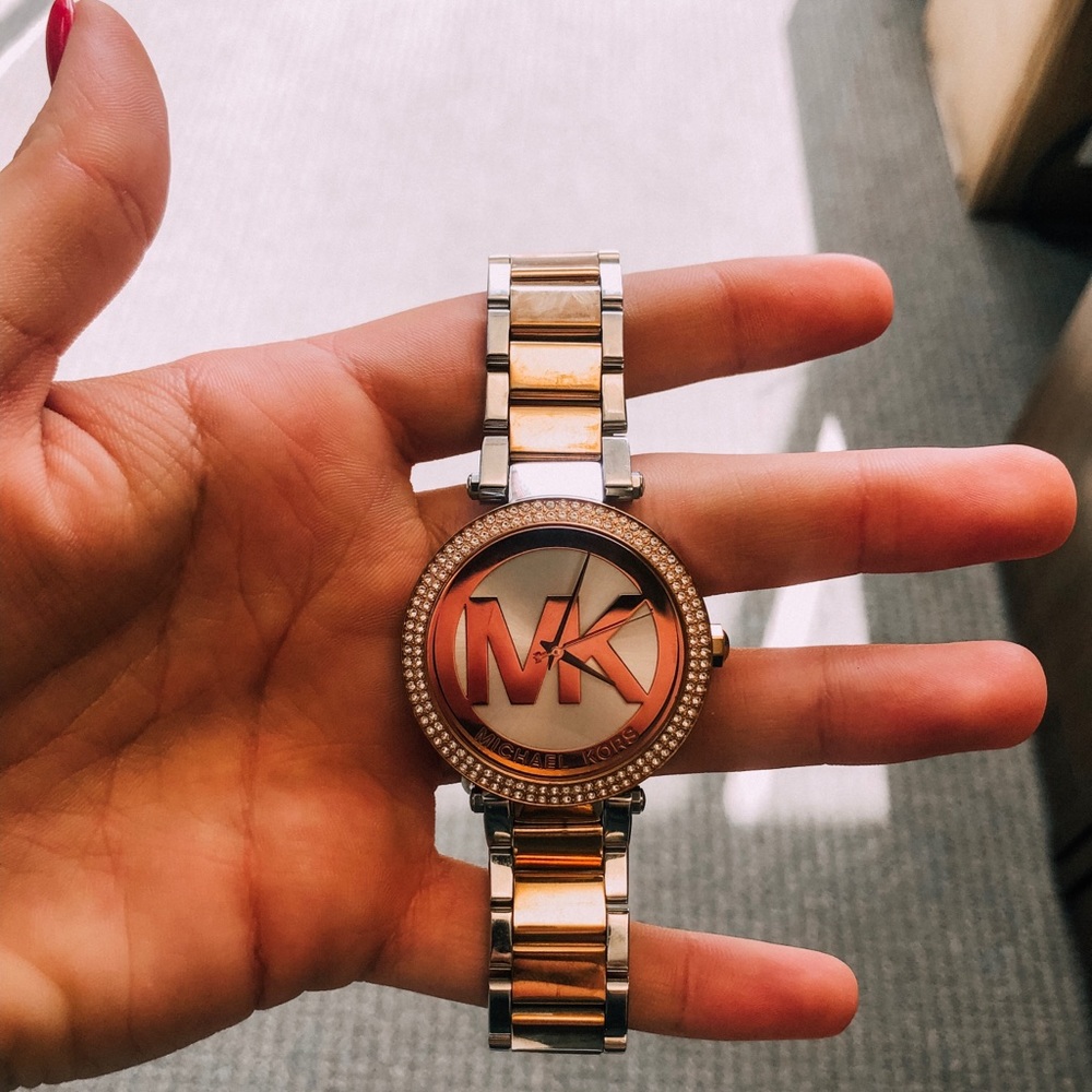 MICHAEL KORS Two Tone Crystal Watch